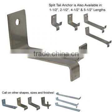 Split Tail Stone Anchor 1-1/4" x 1/8" x 2" x 3-1/2" x 3/4" w/ 5/16" hole - Stainless Steel                        
                                                Quality Choice