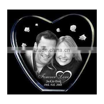 pure crystal love laser engraved for business gift (R-0131)