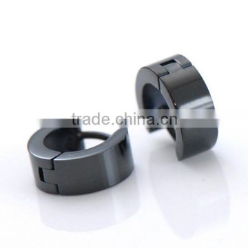 High Quality Stainless steel mens black hoop earring