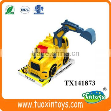Plastic friction excavator vehicle toy cute design for kids