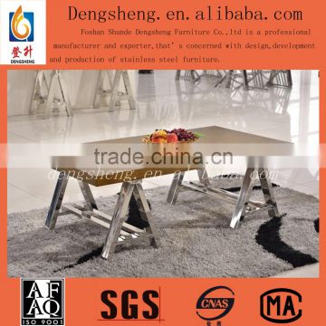 wooden table /veneer coffee table/dining table with stainless steel legs