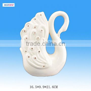 white porcelain swan figurine for home decoration