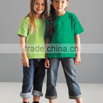 Fashion custom blank round neck kids short sleeve wholesale trendy china kids clothing supplier