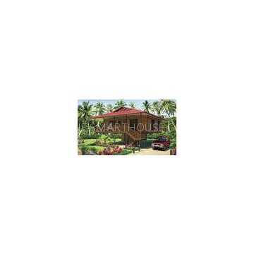 Light Steel Frame Wooden Home Beach Bungalows With Shower , Kitchen