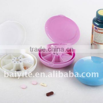 plastic round pill box with lid