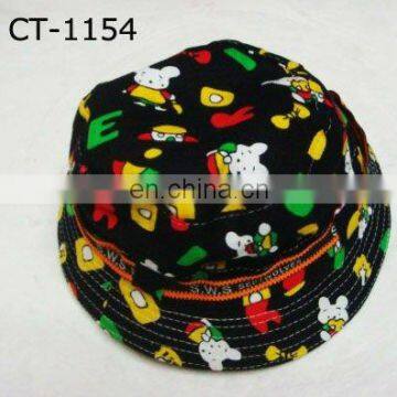 bunny printing bucket children hat