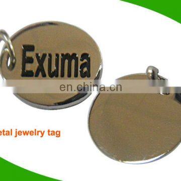 2014 fashion custom jewelry tags, metal tag