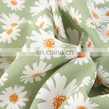 Soft small daisy fabric 100D four side elastic digital printed fabric chrysanthemum top women's dress fabric