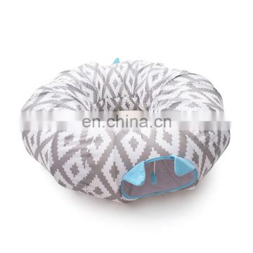 Air Express FBA Service Wholesale Washable Zipper Cat Toys Play Tunnel Leopard Kitty City Large Cat Tunnel Bed