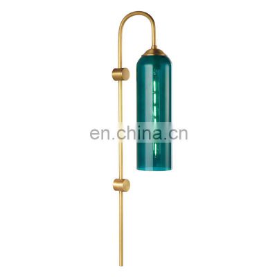 Nordic Colorful Glass Wall Lamp Metal Arm Decoration Indoor Wall Lights