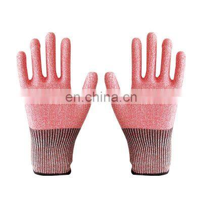 China Manufacturer Cut Resistant Gloves Men Women Mechanic PU Coated Cutting Safety Glove For Kitchen