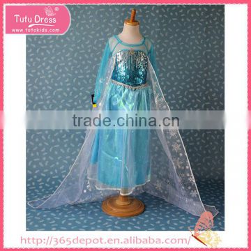 Noble queen form tulle sleeve dress for young girls