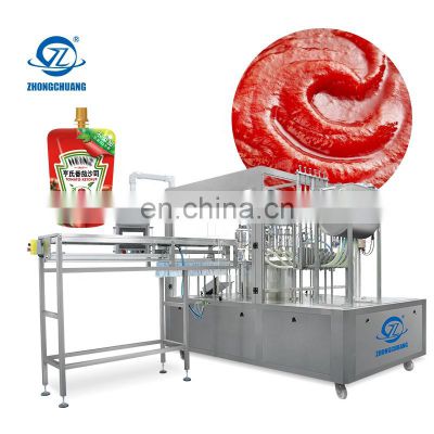 Factory Price Automatic Ketchup Jelly Milk Soft Drink Juice Baby Fruit Puree Screw Capped Spout Pouch Filling Capping Machines