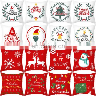 2021 New Xmas Pillowcase Cushion Cover Throw Pillow Case Merry Christmas Gifts Home Office Living Room decoration45x45cm