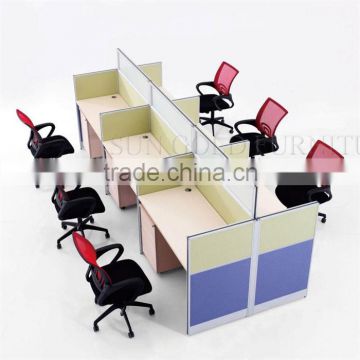 Modern call center cubicles workstation for 6 person (SZ-WSB416)