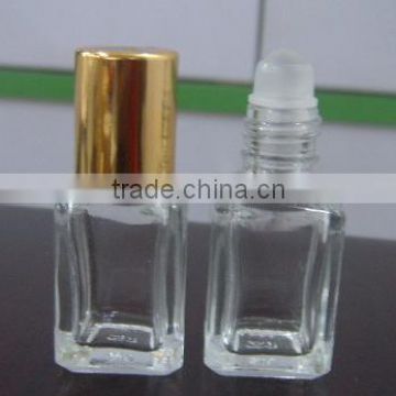 3ml Octagonal Bottle Roll-on Bottle Glass Essential Oil in Refillable Bottles UV Gold Lid with PP Diamond