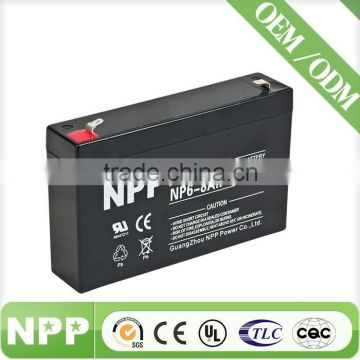 6v8ah Chinese factory npp hot sell rechargeable AGM battery for emergency light