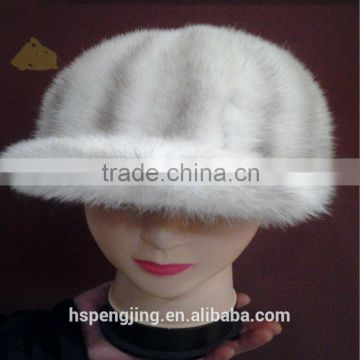 2014 Fashion Hand Made Knit mink fur hat