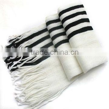 Promotion polar fleece scarf with fringe