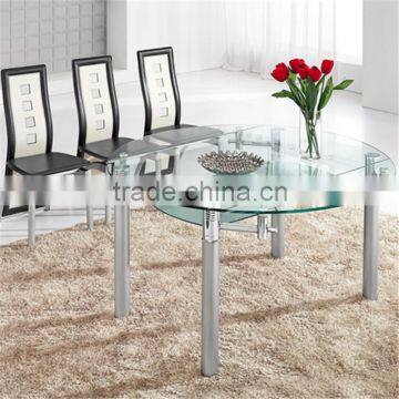 L801 Modern Round Glass Dining Table and Chairs
