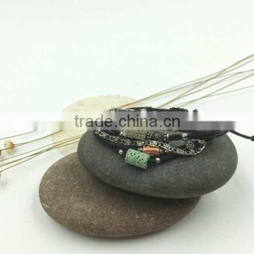 bob trading custom volcanic lava rock stone bracelet women stainless steel jewelry