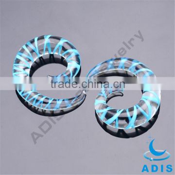 Beautiful Glass Popular Fashion Transparent Blue Ear Spirals