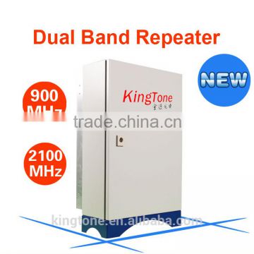 Kingtone 900 2100MHz dual band repeater 890~915 935~960MHz/1920~1980 2110~2170MHz 33dBm~43dBm cellular signal repeater/repetidor