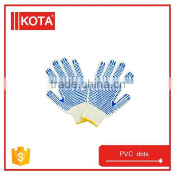 PVC Blue Dots Cotton Hand Gloves Work Cotton Gloves