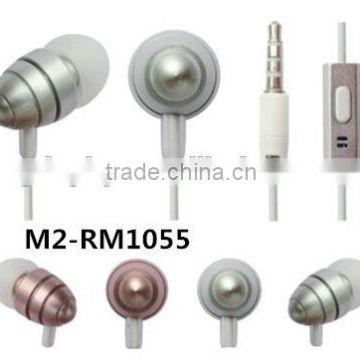 New products electronic mobile phone earphone China suppliers 3.5mm handsfree metal earphone