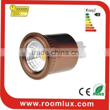 5w GU5.3 cob led spotlight with Brown finish