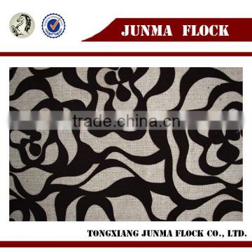 Floral Pattern Black white new design Manufacutrer China Textiles linen flocking fabric