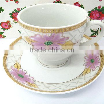 Flower Porcelain Ceramic tea cup and saucer set
