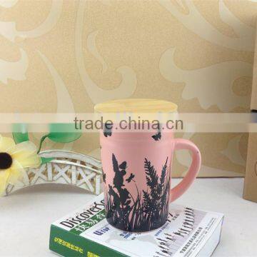 Hot sales ceramic mug with lid