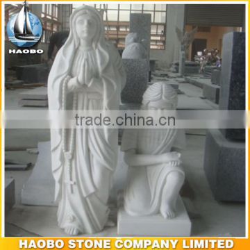 High quality white stone sculpture granite garden angle statues for sale
