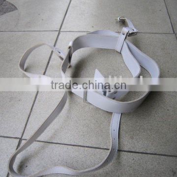 inclined leather belt outside