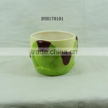 Cute vegetable shape dolomite ceramic flower pot for home and garden decorative