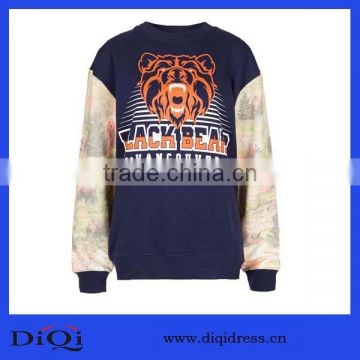 hand knitted wool design bear print sweater DQ158