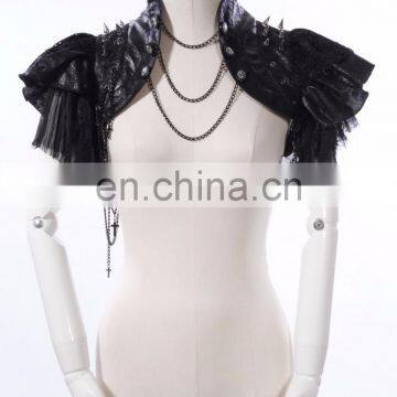 Gothic extravagant PU leather bolero shrug jacket