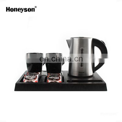 0.6 L Stainless Steel Electric Kettle with ABS Tray Set for Hotel