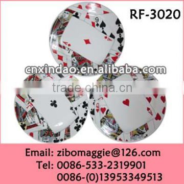 Alibaba Express Ceramic Round Personalized Soup Plate with Custom Design