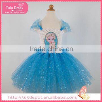 Cap sleeve pale blue short knee high skirt gauze dress halloween costume