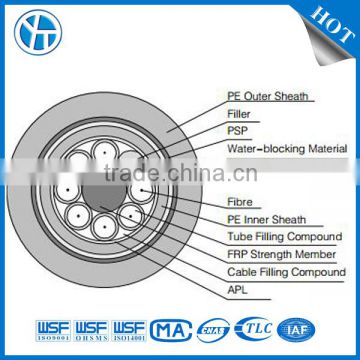 stranded loose tube cable with aluminum and steel tape nonmetallic central strength,double sheath,GYFTA53