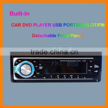 1 Din Detachable Front Panel CAR DVD/CD/MP3/USB/SD CARD AM/FM PLAYER+AUX INPUT