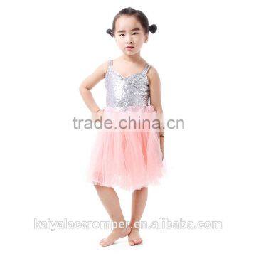 wholesale Boutique baby girls' dress fashion sleveless veil dress With Sequin Glitter TuTu ballet girl dress