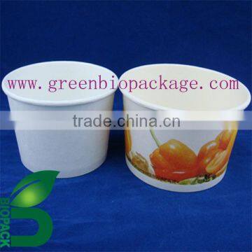 Compostable pla coated paper eco friendly container for food