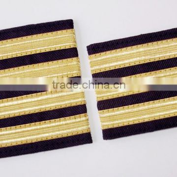 Pilot Epaulettes | Airline Epaulettes | Pilot Uniform Epaulettes with Gold Wire French Braid