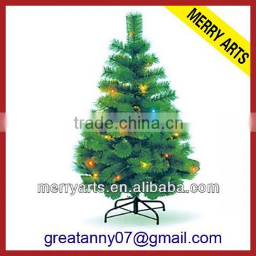 yiwu market hot new product green prelit artificial christmas trees with lighting