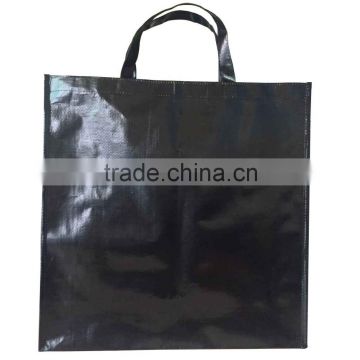 waterproof customized blank black pp woven shopping bag