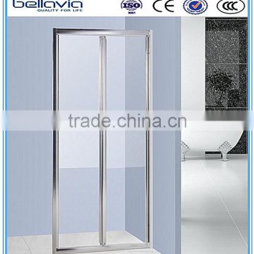 6mm clear smoke woven glass chromed profile adjustable 15mm folding doors shower enclosure folding shower screen
