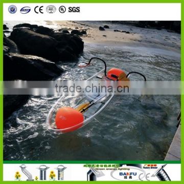 polycarbonate canoe, unbreakable plastic fishing boat for 1-2 people